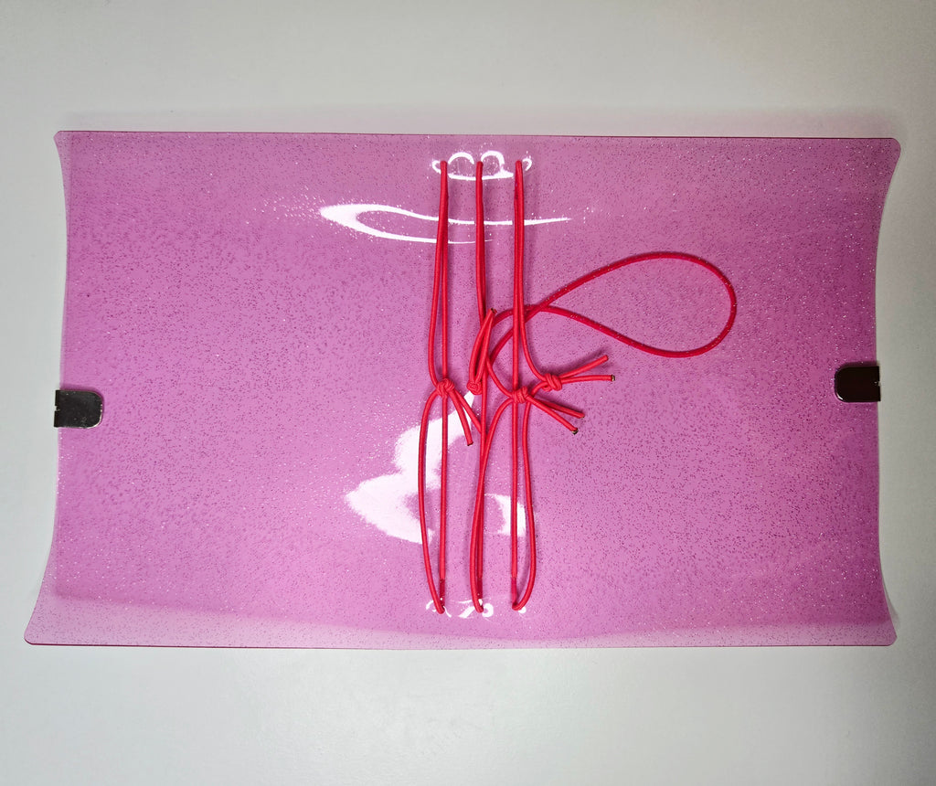 Fuchsia Jelly Glitter Vinyl Planner Cover | Passport Size, Pocket, A5, A6, B6
