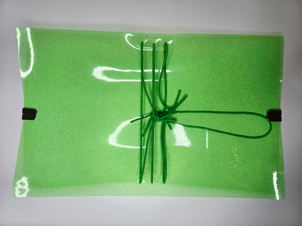 Neon Green Jelly Glitter Vinyl Planner Cover | Pocket, A5, A6, B6, Hobonichi Sneaker Weeks