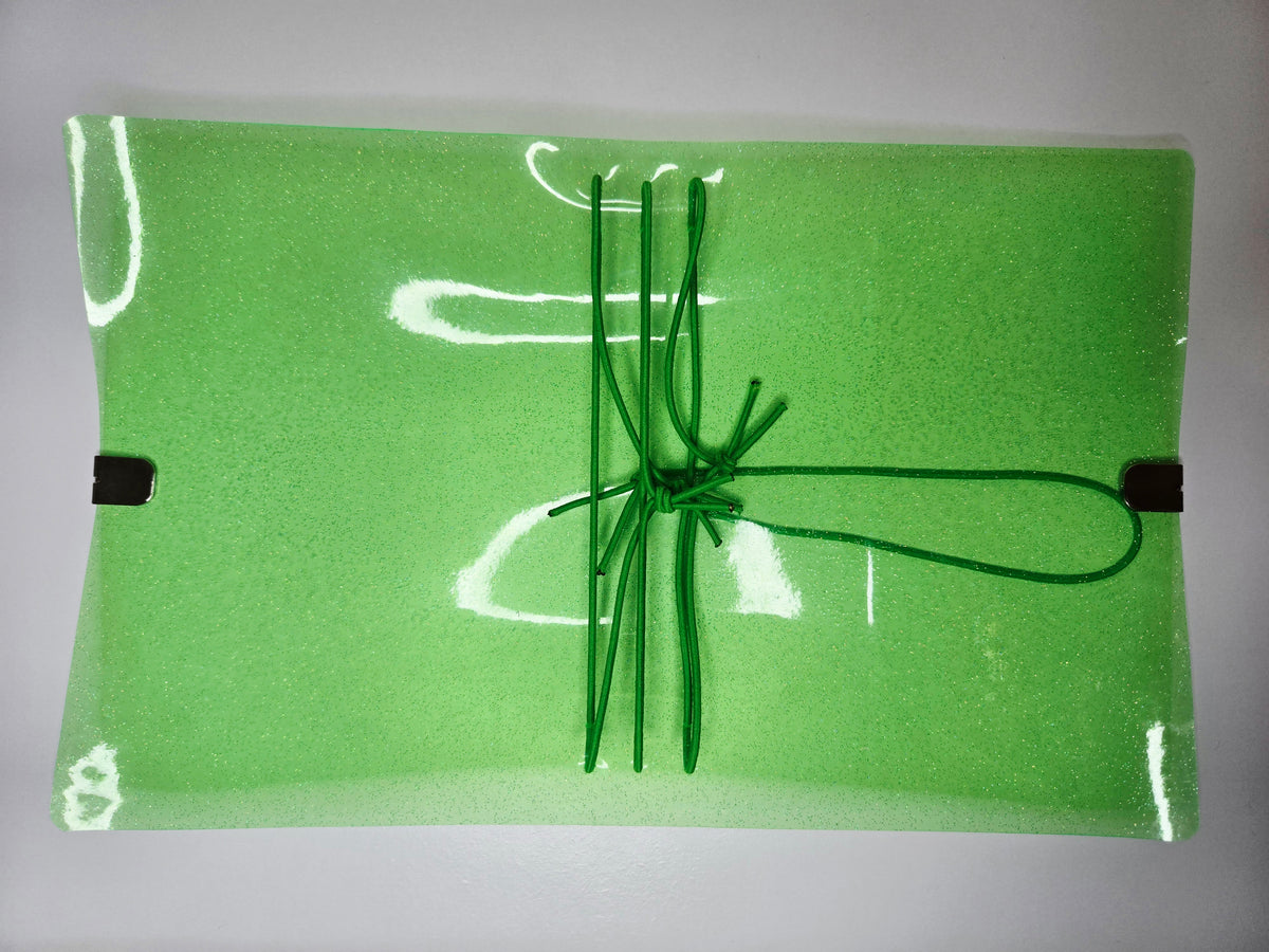 Neon Green Jelly Glitter Vinyl Planner Cover | Pocket, A5, A6, B6, Hobonichi Sneaker Weeks