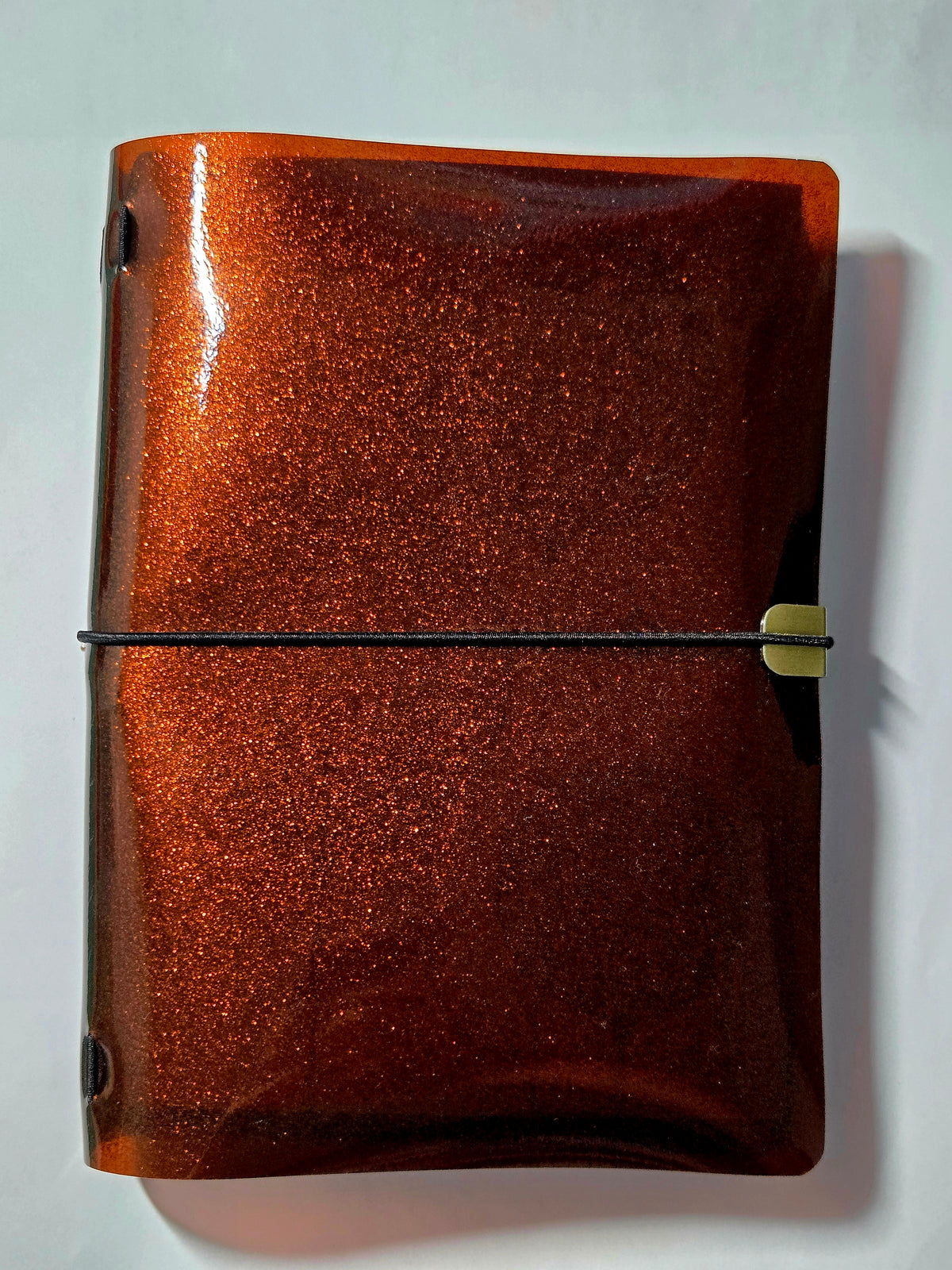 Bronze Jelly Glitter Vinyl Planner Cover | Passport Size, Pocket, A5, A6, B6