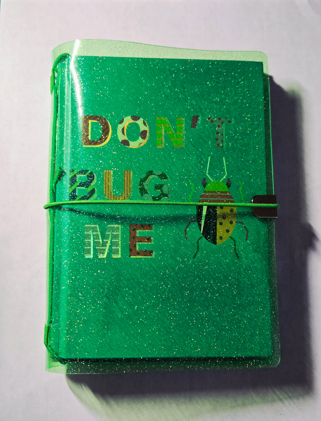 Neon Green Jelly Glitter Vinyl Planner Cover | Pocket, A5, A6, B6, Hobonichi Sneaker Weeks