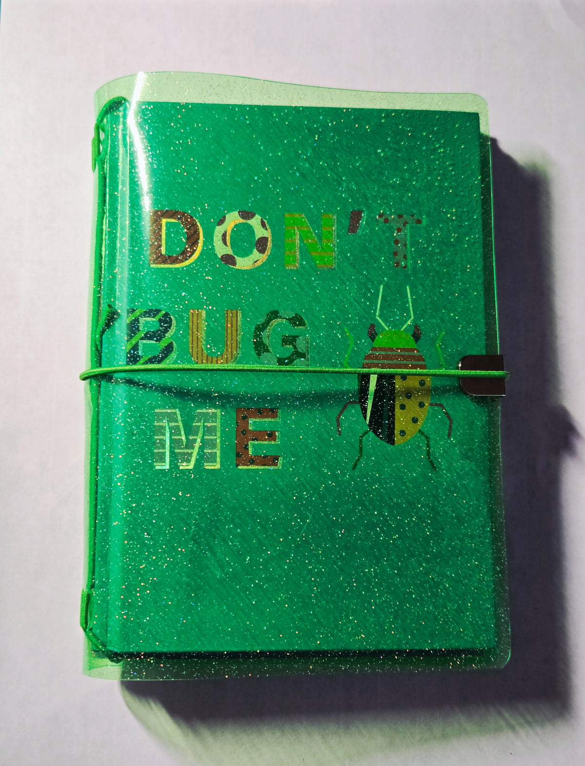 Neon Green Jelly Glitter Vinyl Planner Cover | Pocket, A5, A6, B6, Hobonichi Sneaker Weeks