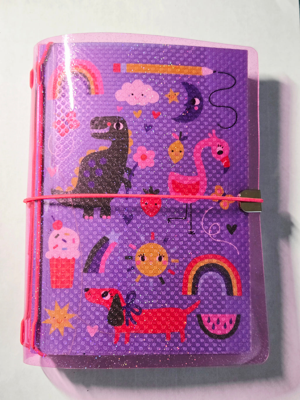 Fuchsia Jelly Glitter Vinyl Planner Cover | Passport Size, Pocket, A5, A6, B6