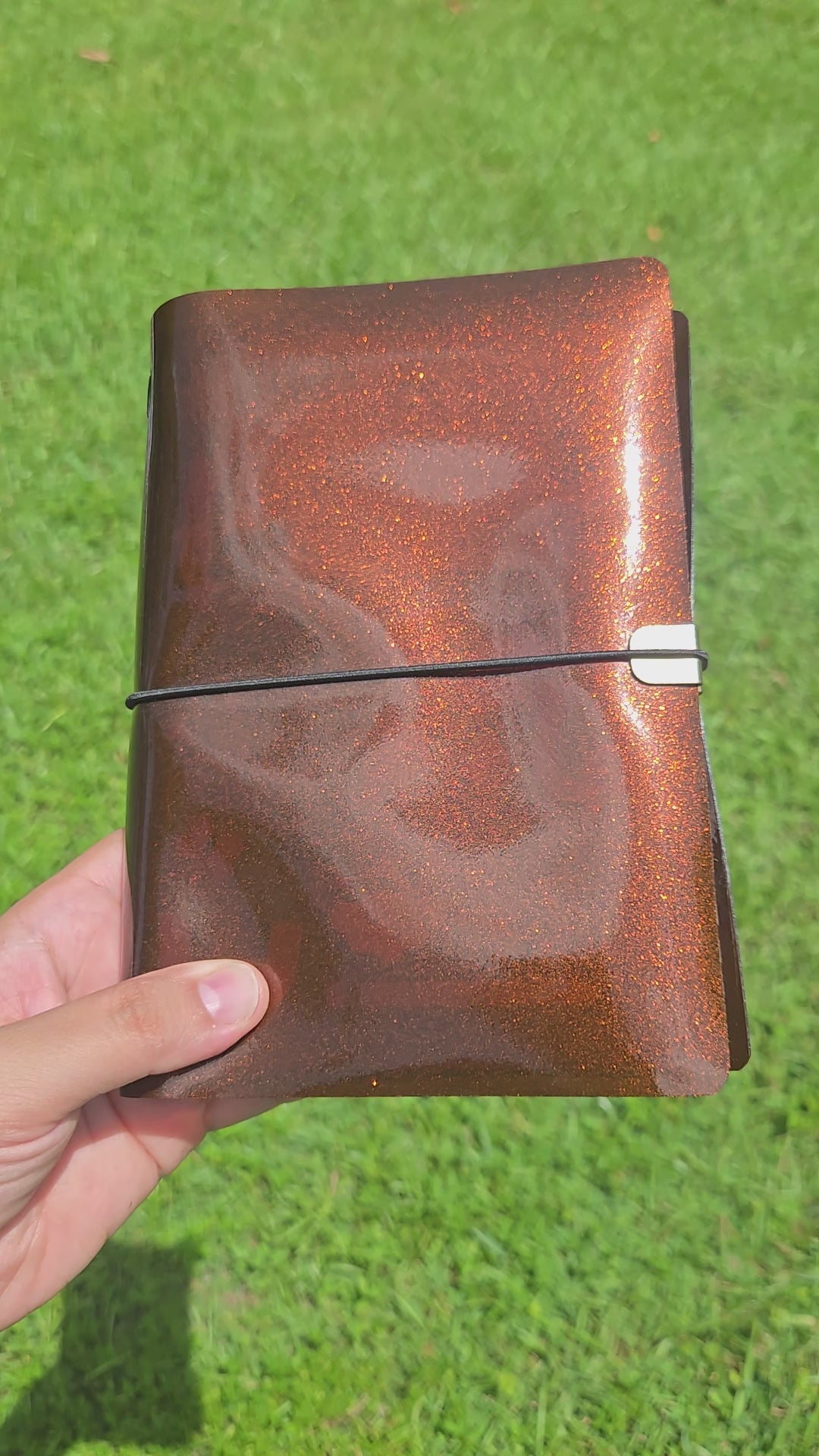 Bronze Jelly Glitter Vinyl Planner Cover | Passport Size, Pocket, A5, A6, B6