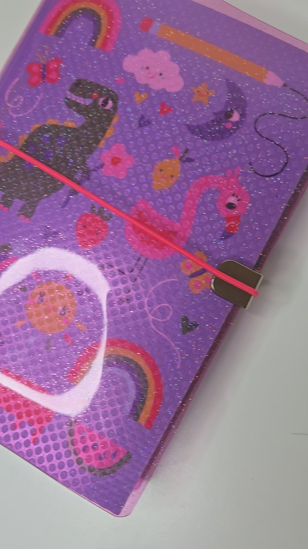 Fuchsia Jelly Glitter Vinyl Planner Cover | Passport Size, Pocket, A5, A6, B6